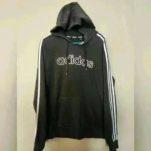 adidas Other - Adidas black hoodie white stripes Men's M